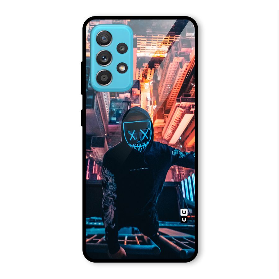 Mask Guy Climbing Building Glass Back Case for Galaxy A52