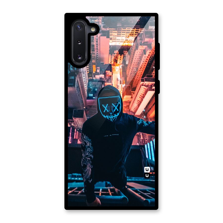 Mask Guy Climbing Building Glass Back Case for Galaxy Note 10