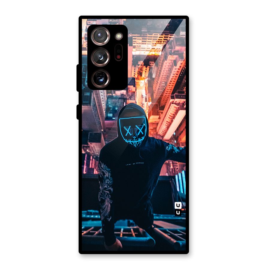 Mask Guy Climbing Building Glass Back Case for Galaxy Note 20 Ultra
