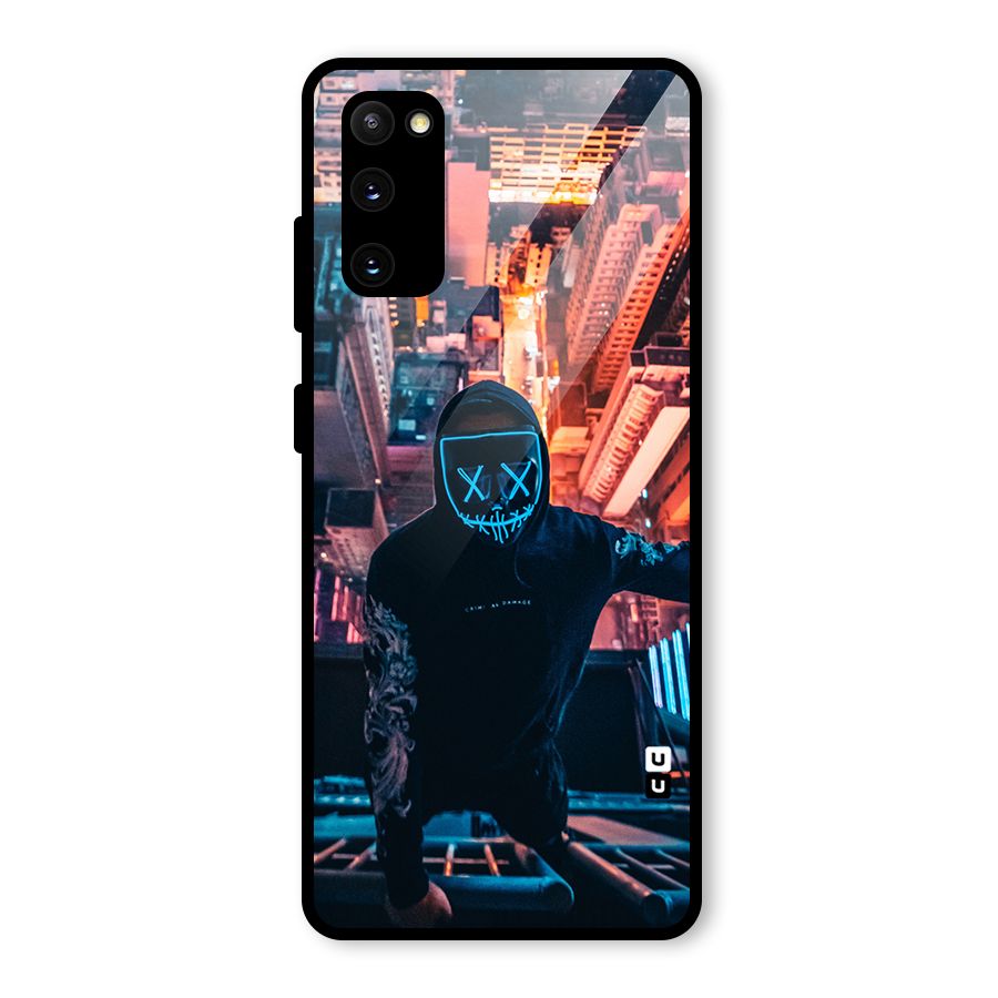Mask Guy Climbing Building Glass Back Case for Galaxy S20 FE 5G
