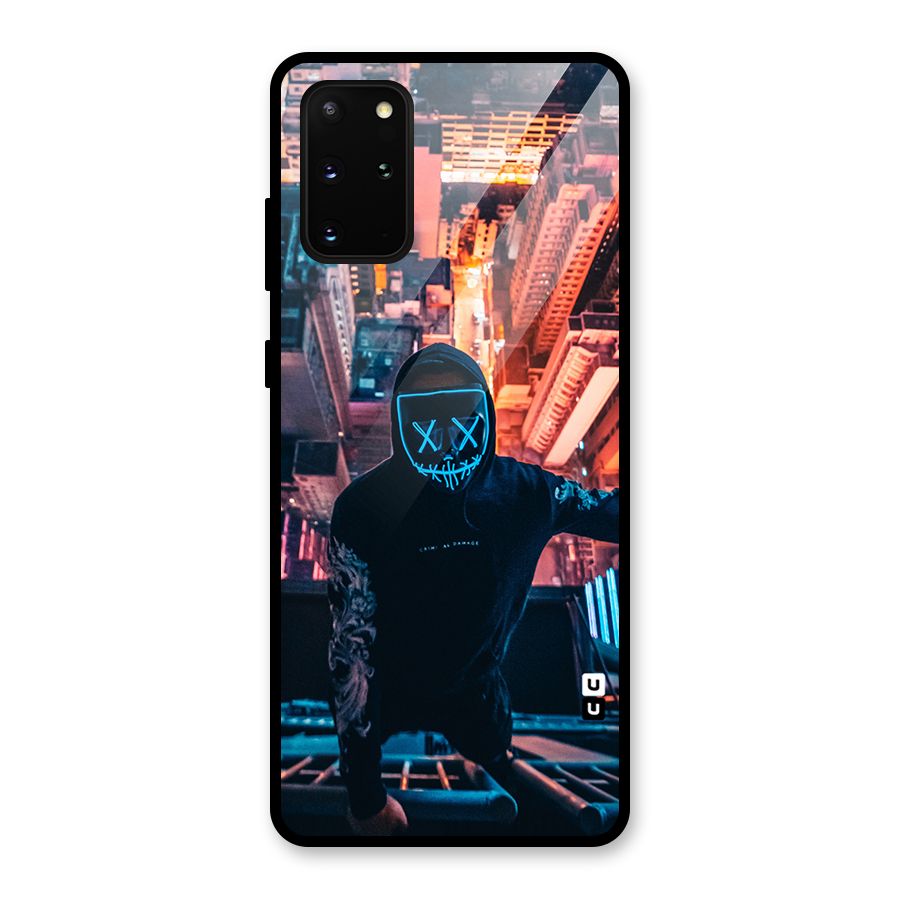 Mask Guy Climbing Building Glass Back Case for Galaxy S20 Plus