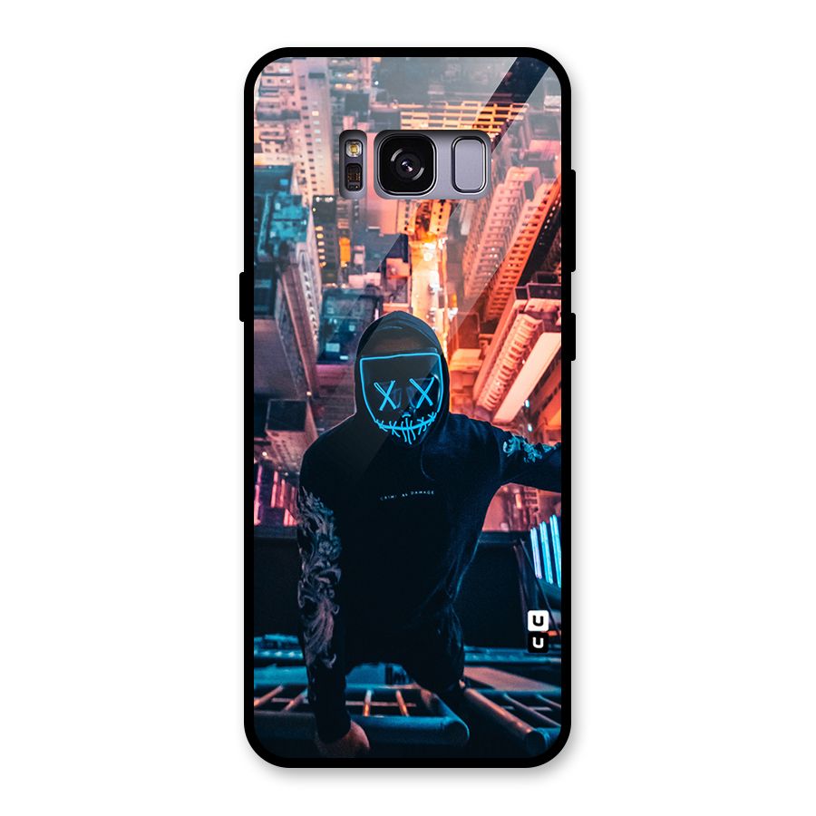 Mask Guy Climbing Building Glass Back Case for Galaxy S8