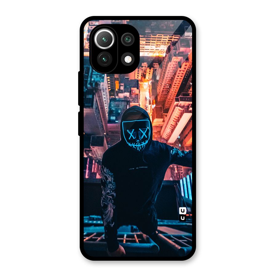 Mask Guy Climbing Building Glass Back Case for Mi 11 Lite