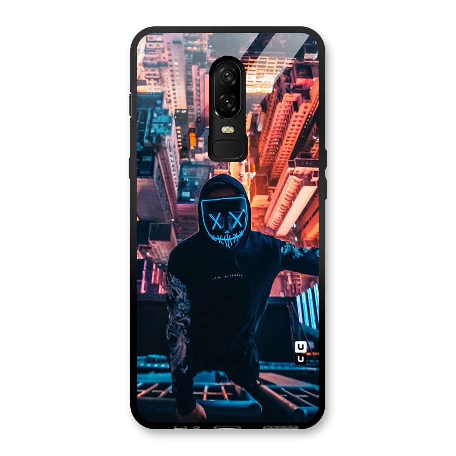 Mask Guy Climbing Building Glass Back Case for OnePlus 6