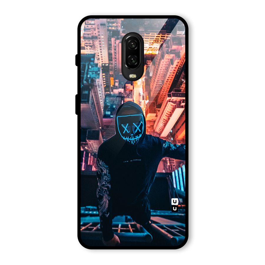 Mask Guy Climbing Building Glass Back Case for OnePlus 6T