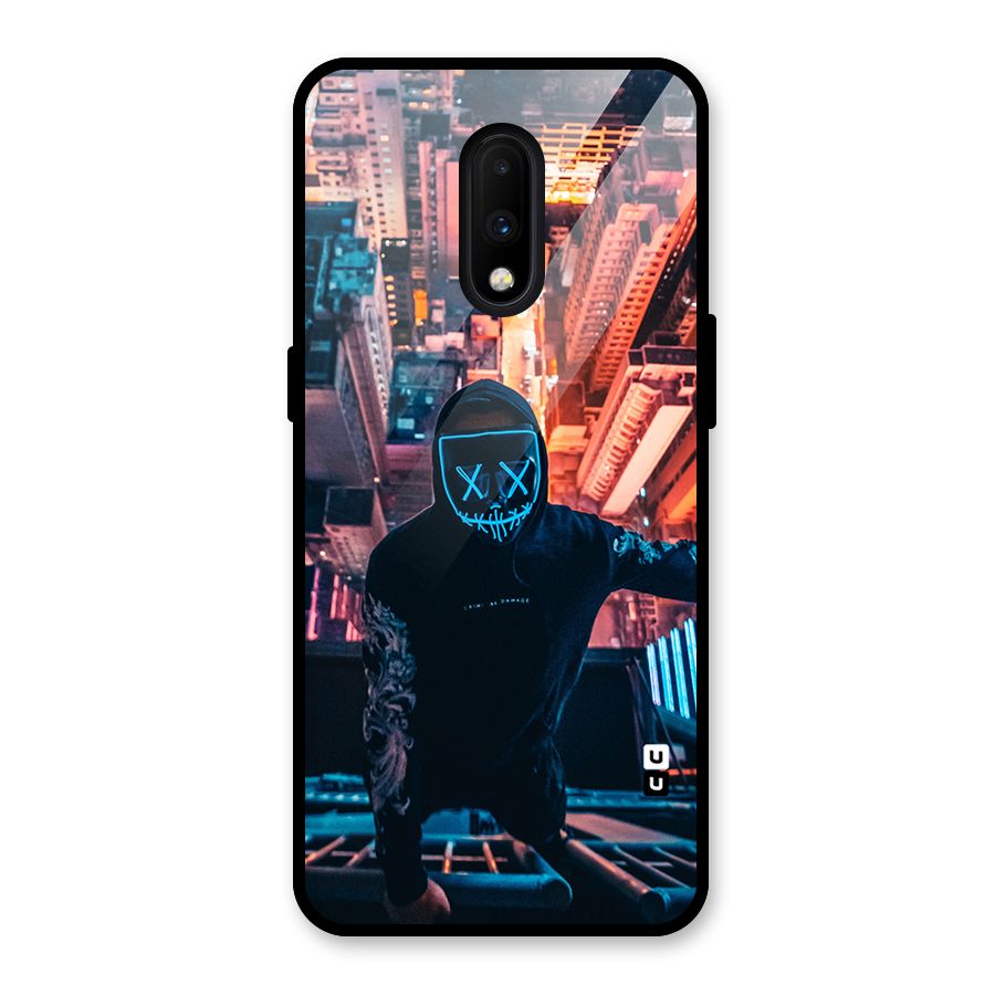 Mask Guy Climbing Building Glass Back Case for OnePlus 7