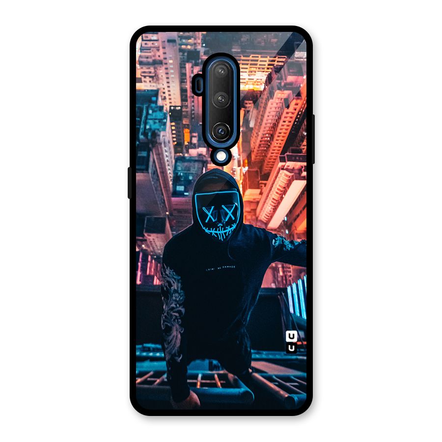 Mask Guy Climbing Building Glass Back Case for OnePlus 7T Pro