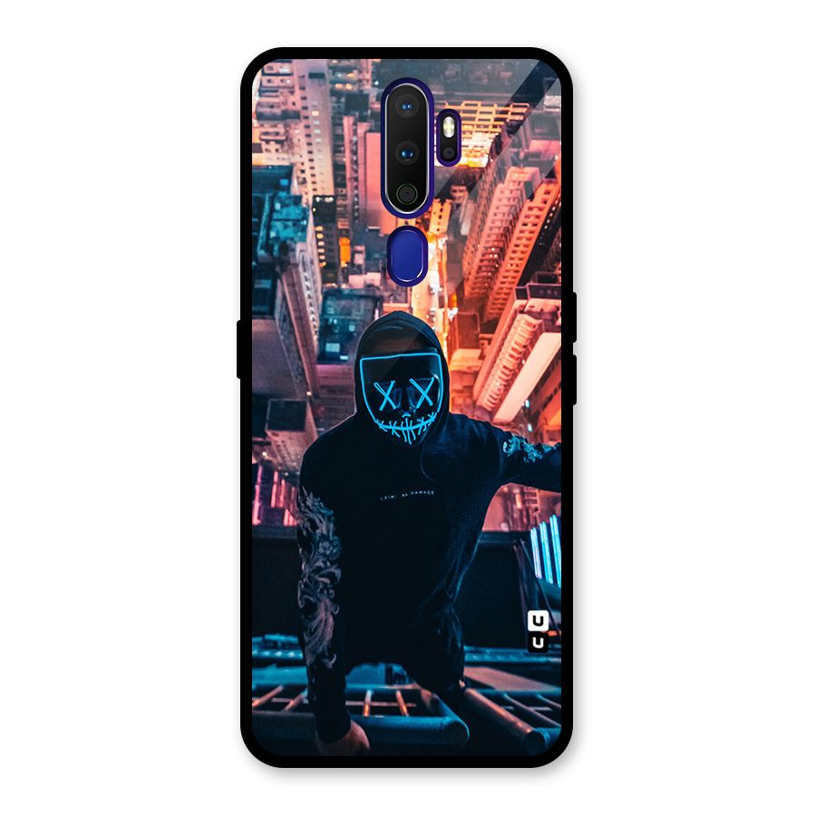 Mask Guy Climbing Building Glass Back Case for Oppo A9 (2020)