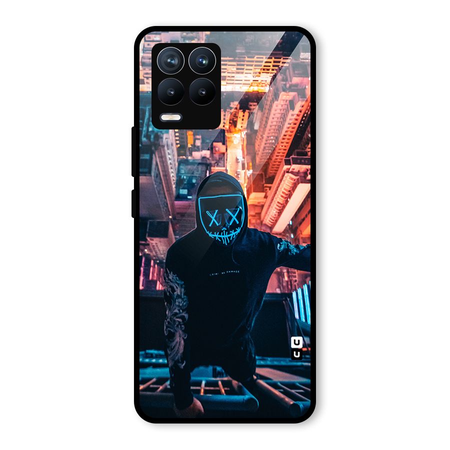 Mask Guy Climbing Building Glass Back Case for Realme 8 Pro
