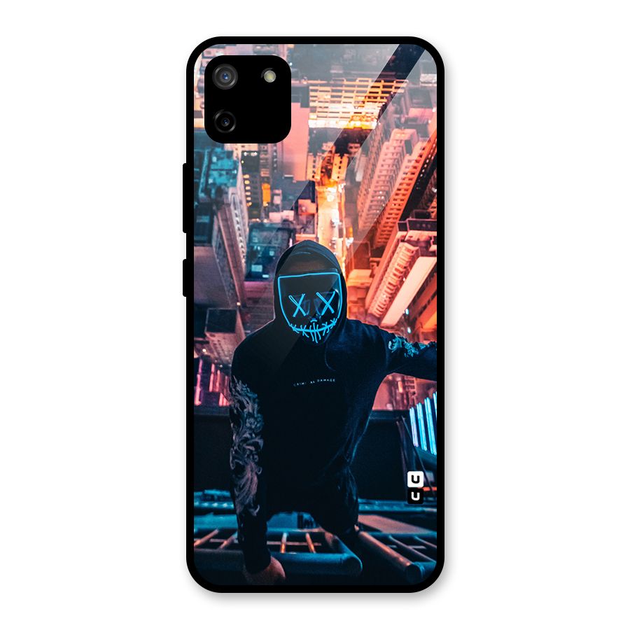 Mask Guy Climbing Building Glass Back Case for Realme C11