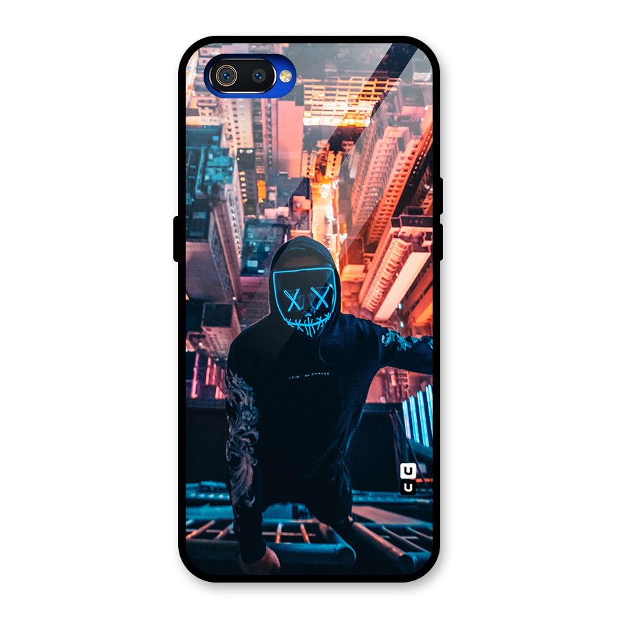 Mask Guy Climbing Building Glass Back Case for Realme C2