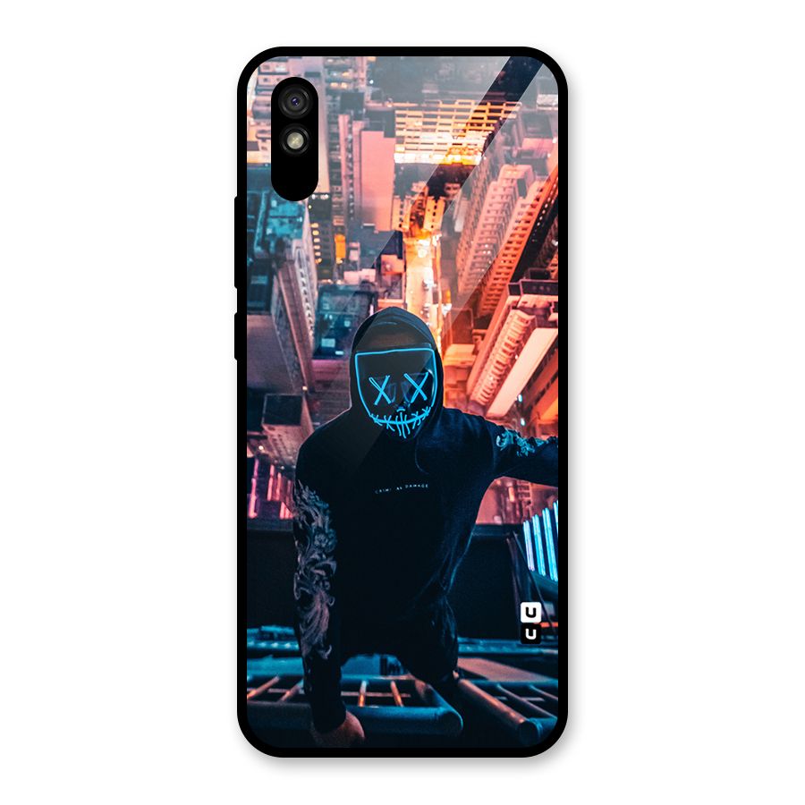 Mask Guy Climbing Building Glass Back Case for Redmi 9A