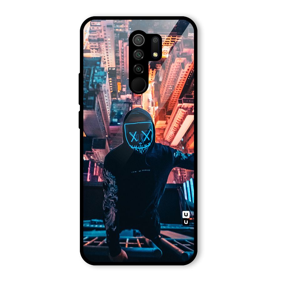 Mask Guy Climbing Building Glass Back Case for Redmi 9 Prime