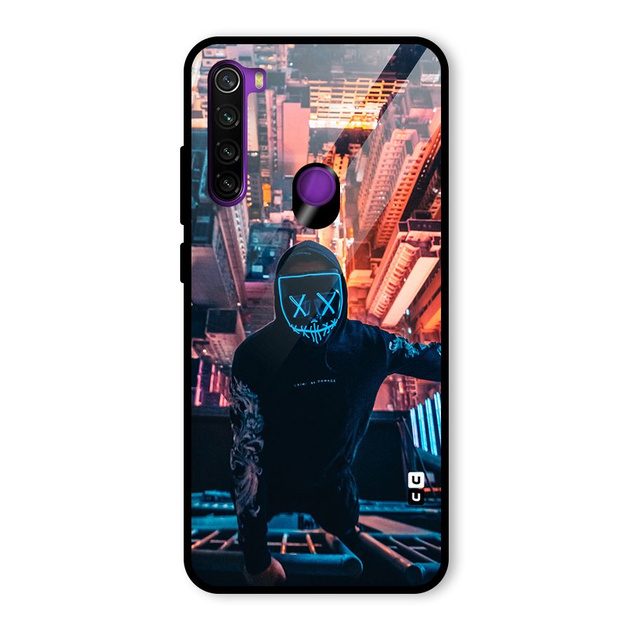 Mask Guy Climbing Building Glass Back Case for Redmi Note 8