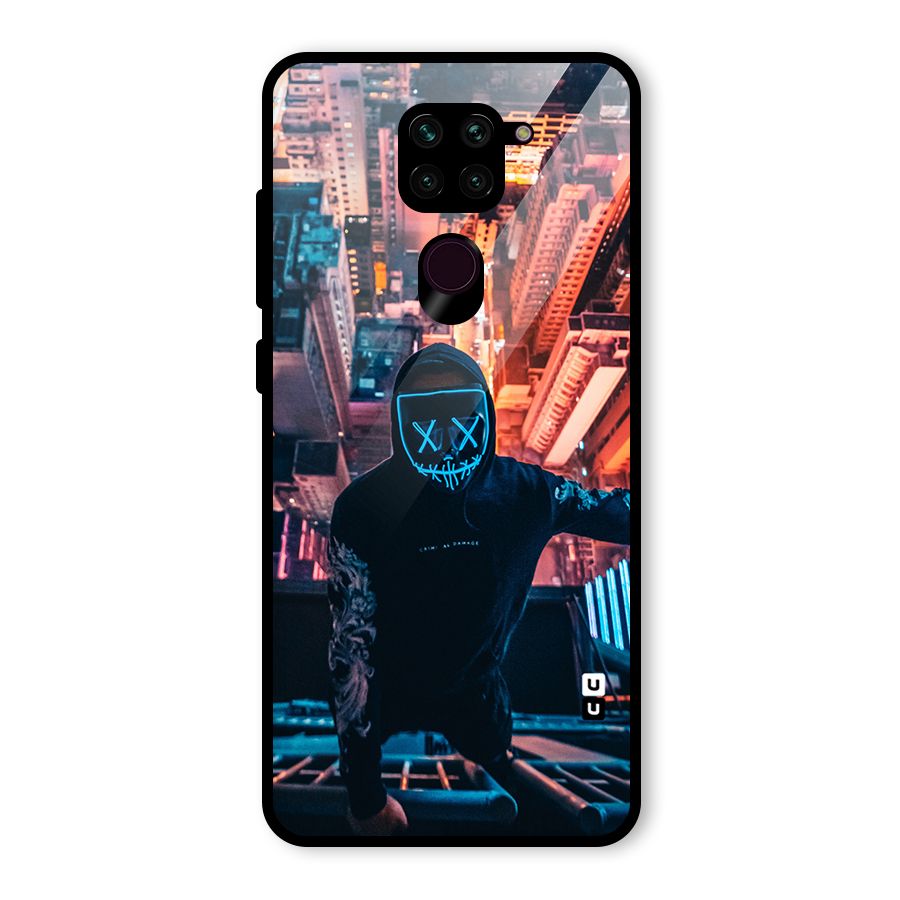 Mask Guy Climbing Building Glass Back Case for Redmi Note 9
