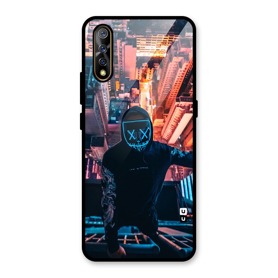 Mask Guy Climbing Building Glass Back Case for Vivo S1