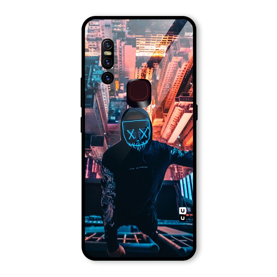 Mask Guy Climbing Building Glass Back Case for Vivo V15