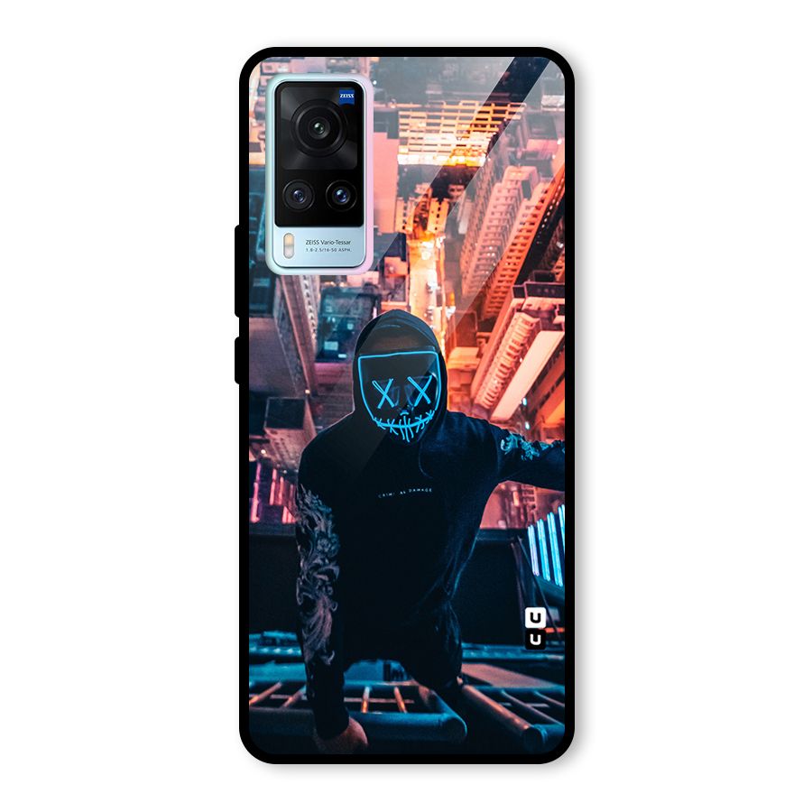 Mask Guy Climbing Building Glass Back Case for Vivo X60