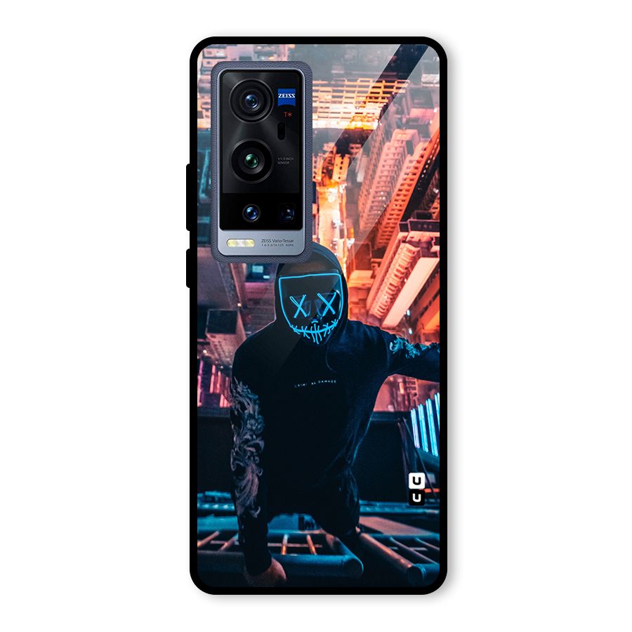 Mask Guy Climbing Building Glass Back Case for Vivo X60 Pro Plus