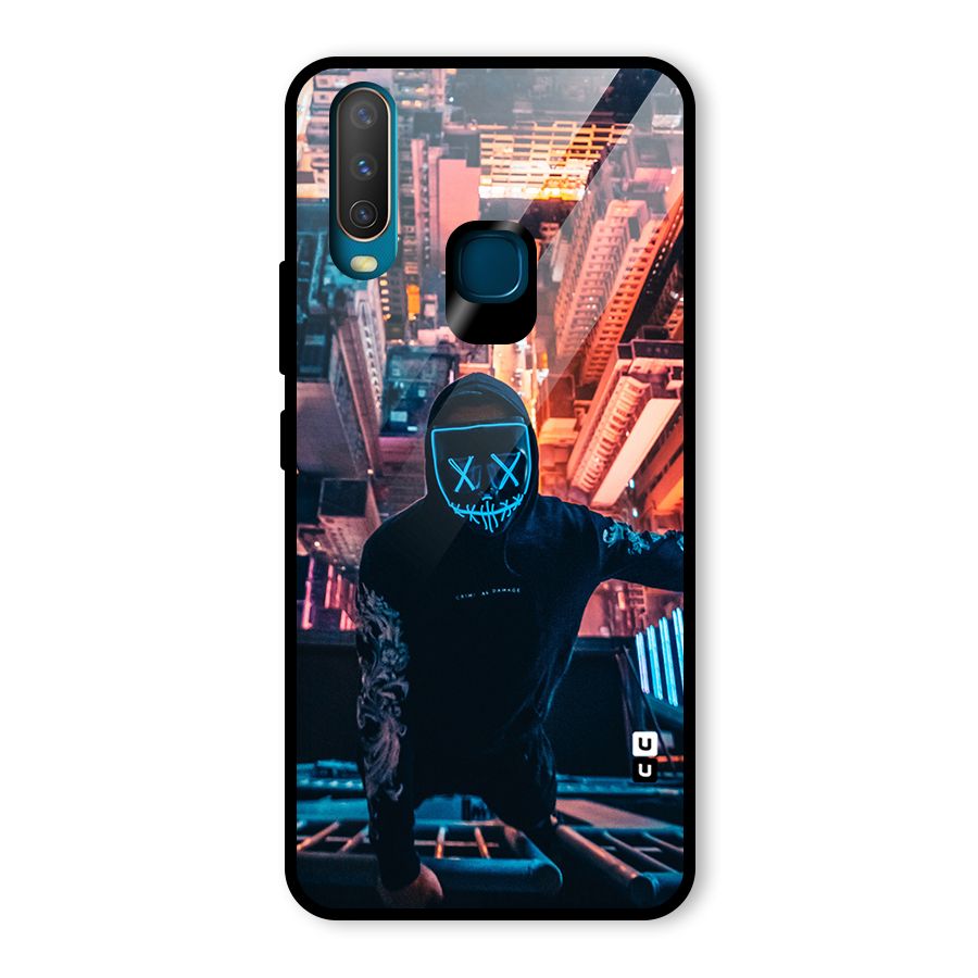 Mask Guy Climbing Building Glass Back Case for Vivo Y15