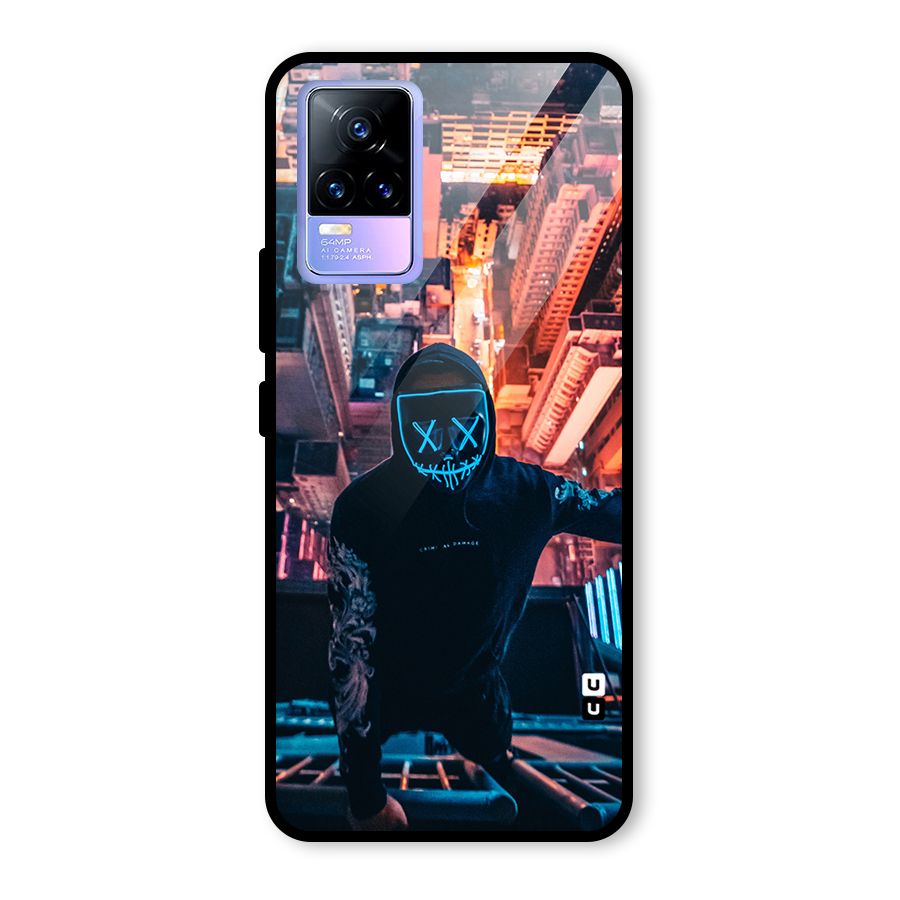 Mask Guy Climbing Building Glass Back Case for Vivo Y73