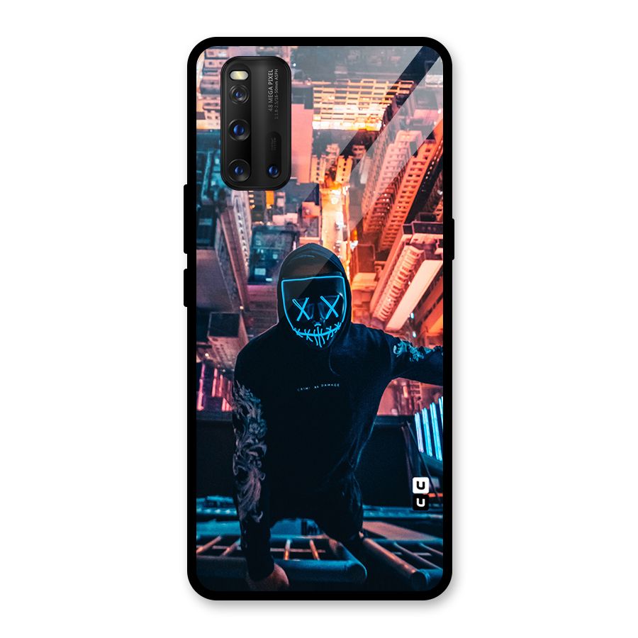 Mask Guy Climbing Building Glass Back Case for Vivo iQOO 3