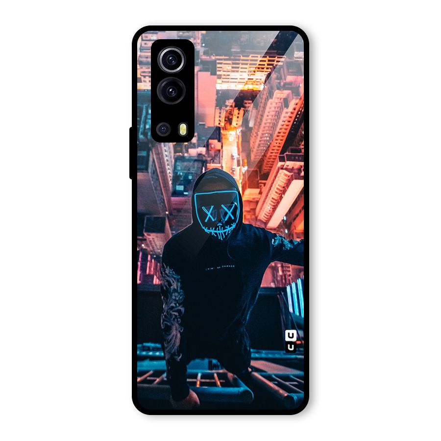Mask Guy Climbing Building Glass Back Case for Vivo iQOO Z3