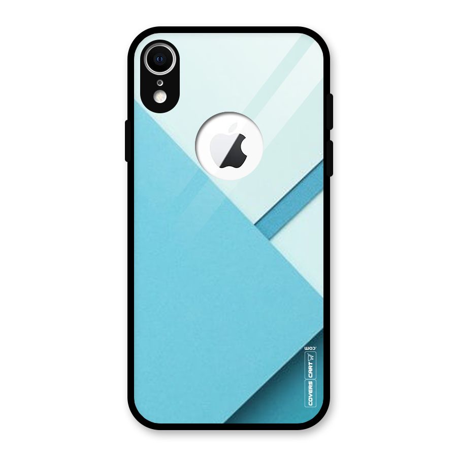 Material Design Glass Back Case for iPhone XR Logo Cut