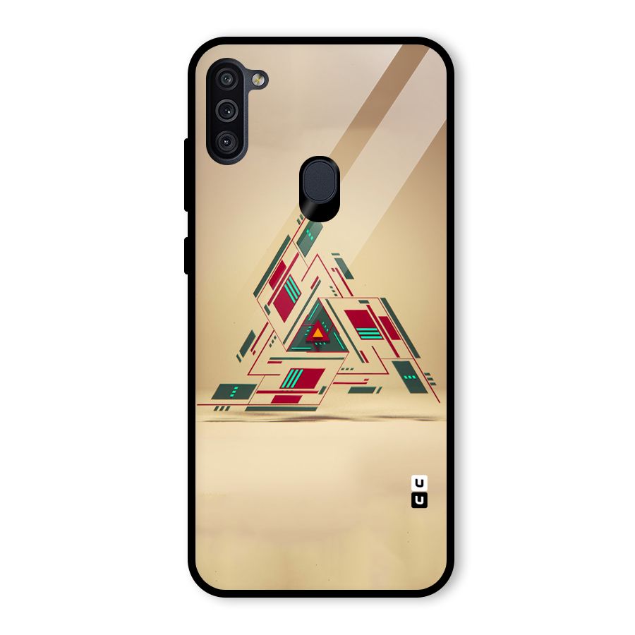 Maze Triangle Glass Back Case for Galaxy M11