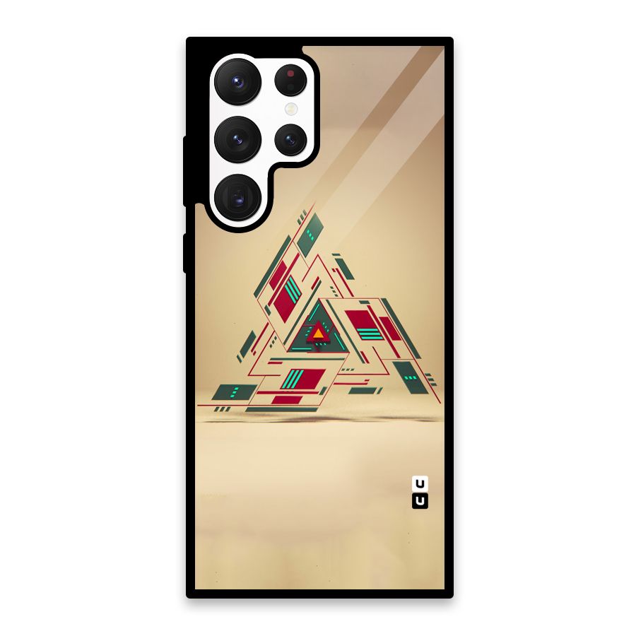 Maze Triangle Glass Back Case for Galaxy S22 Ultra 5G