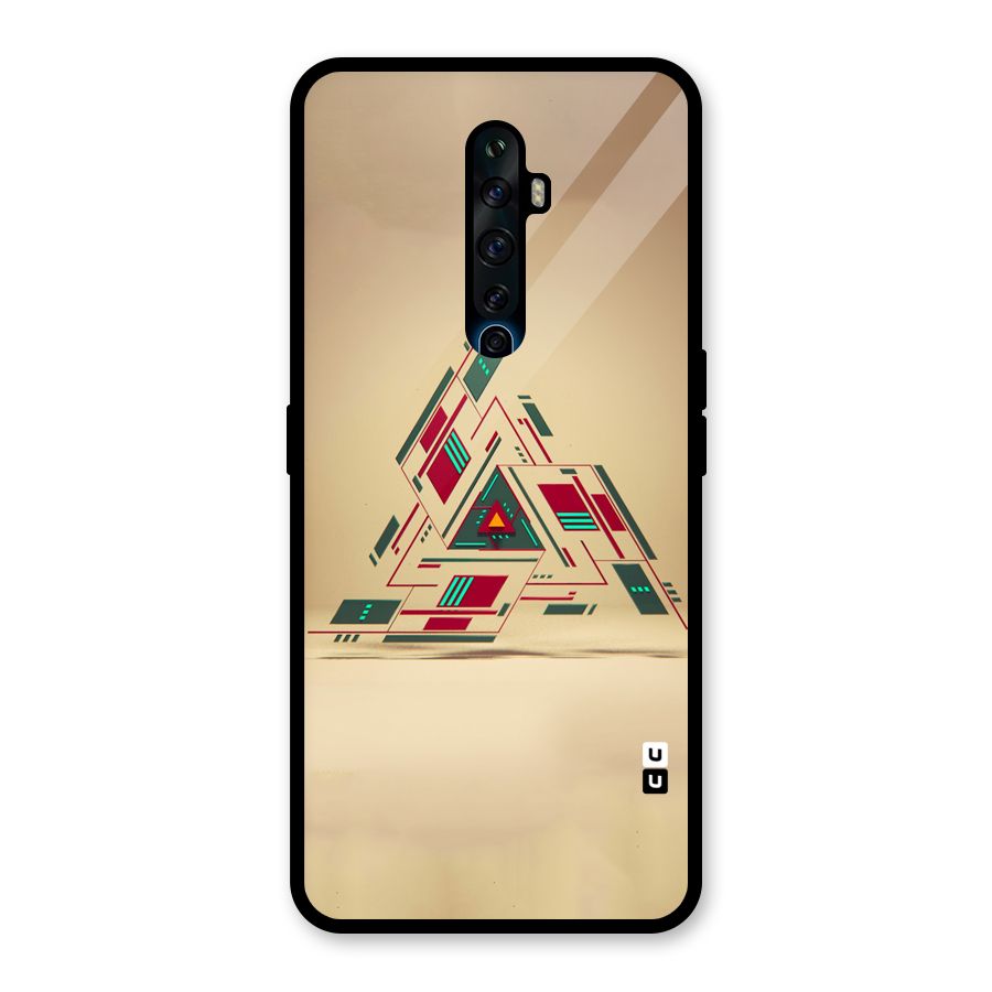 Maze Triangle Glass Back Case for Oppo Reno2 F