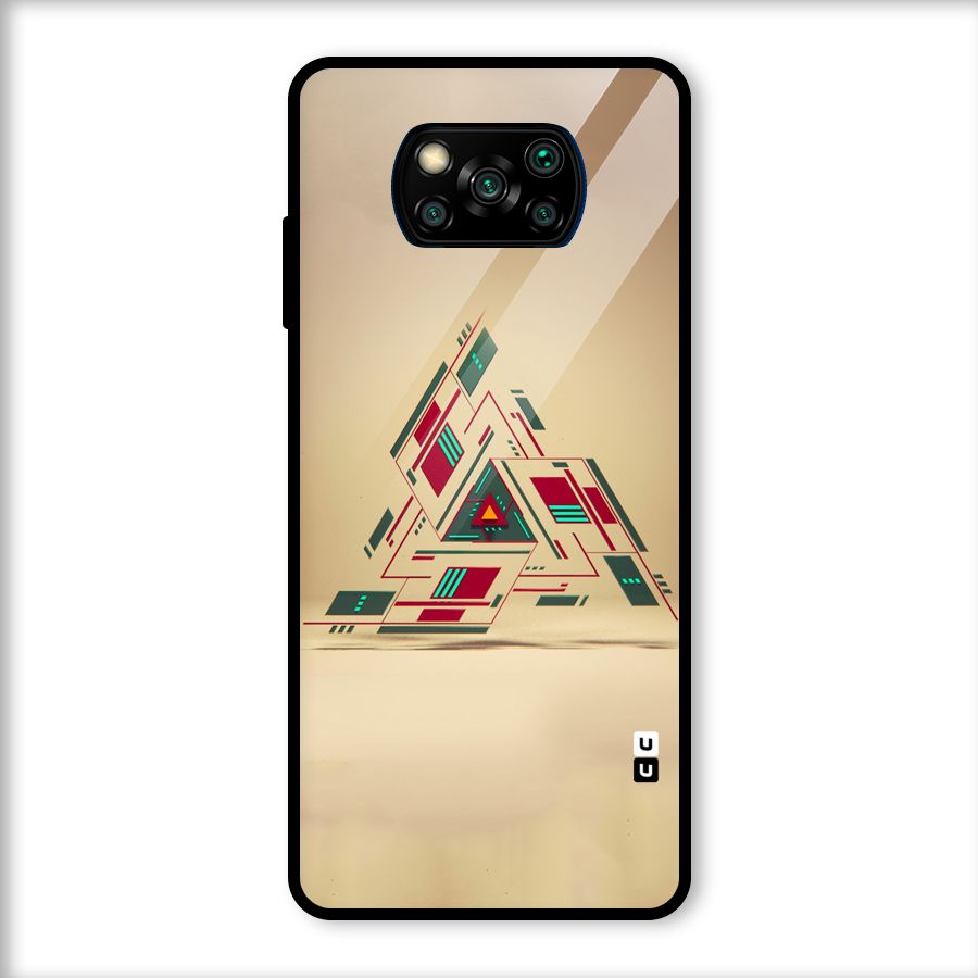 Maze Triangle Glass Back Case for Poco X3