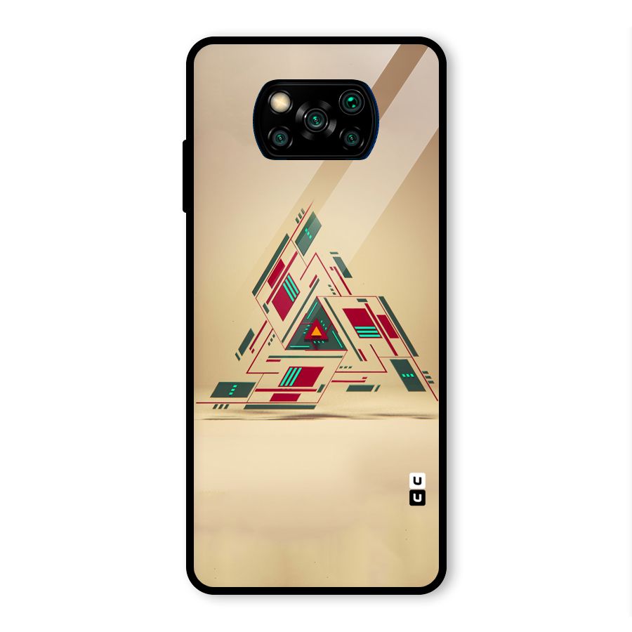Maze Triangle Glass Back Case for Poco X3 Pro