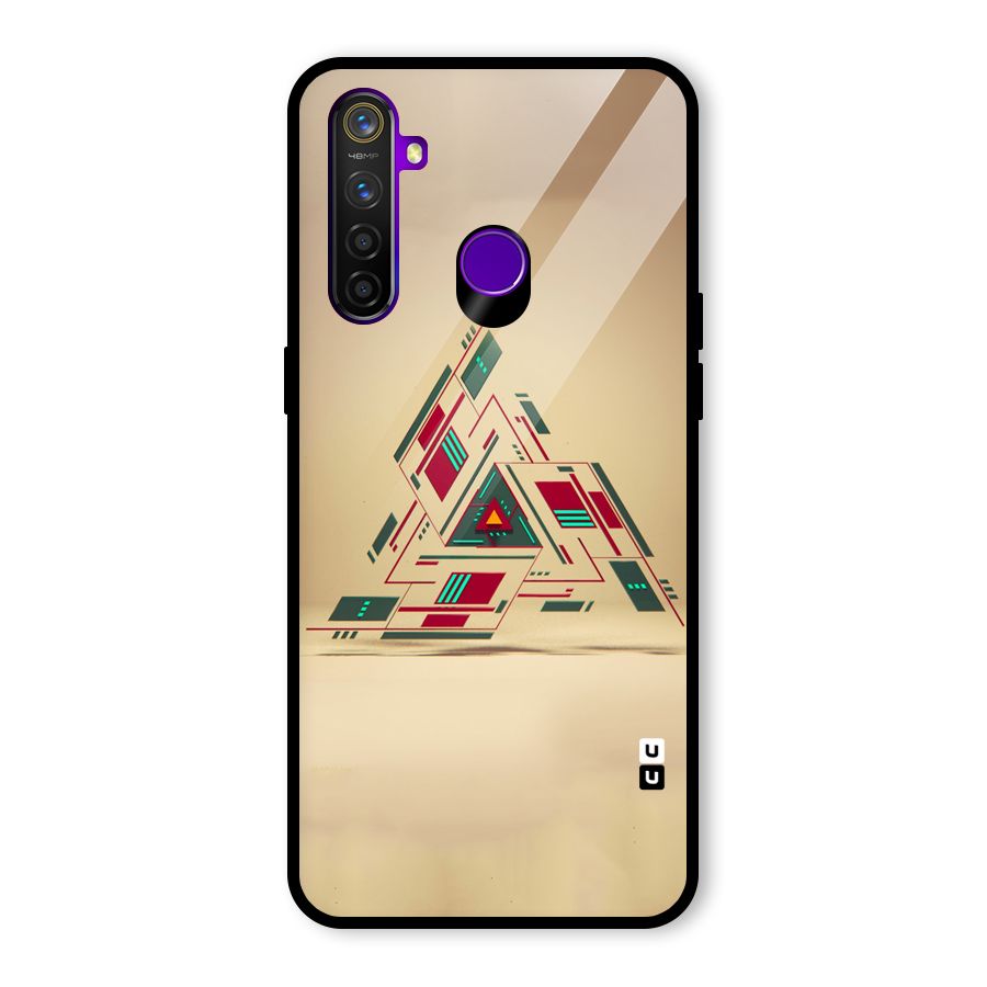 Maze Triangle Glass Back Case for Realme 5 Pro