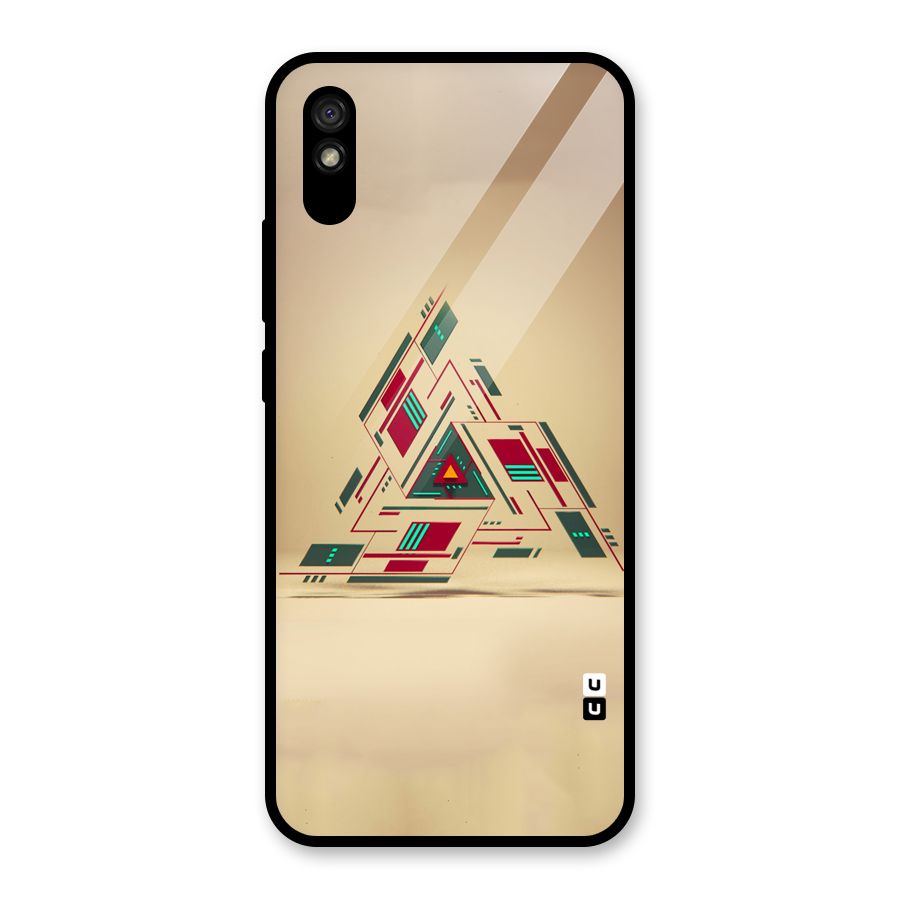 Maze Triangle Glass Back Case for Redmi 9A