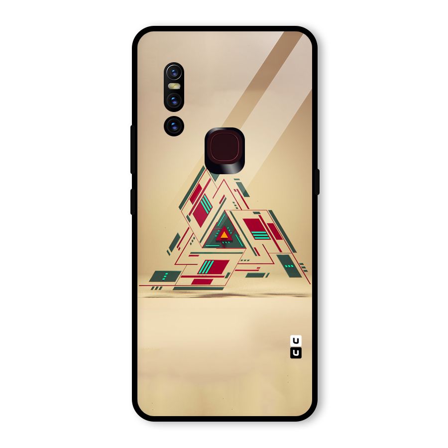 Maze Triangle Glass Back Case for Vivo V15