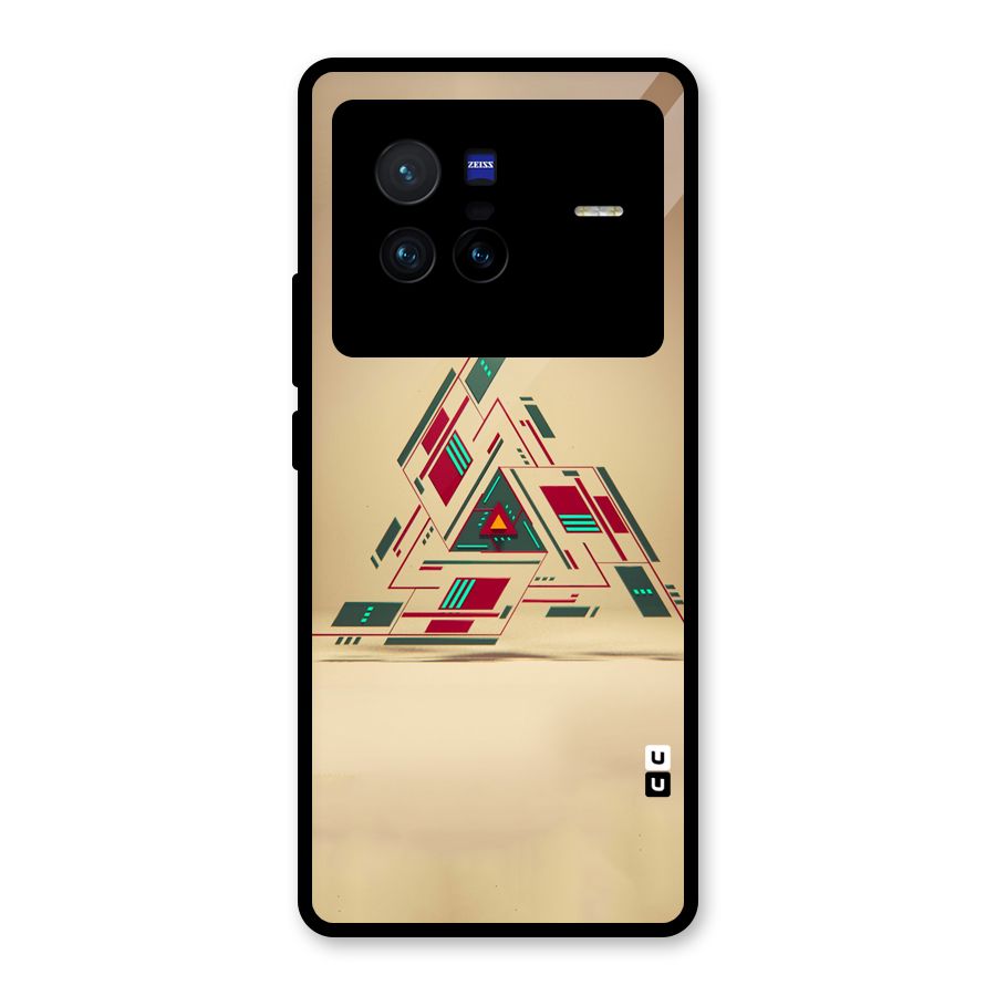 Maze Triangle Glass Back Case for Vivo X80