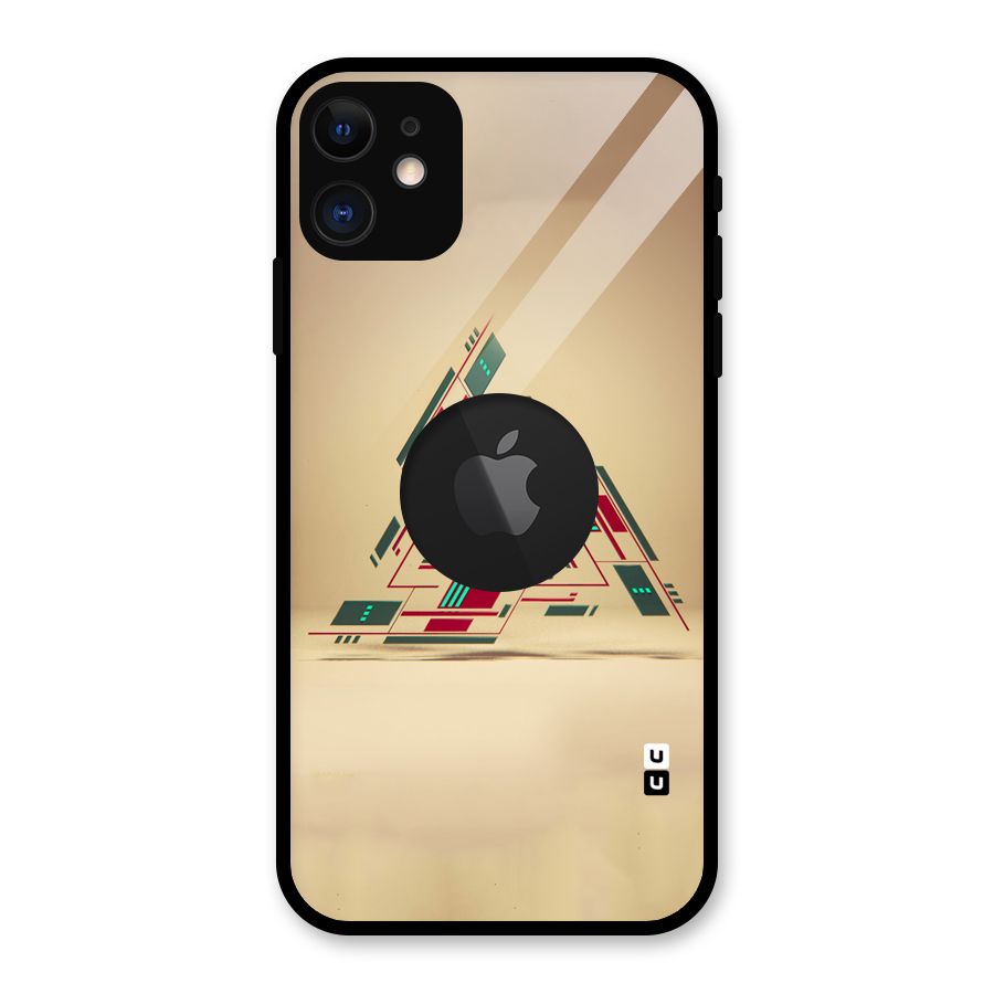 Maze Triangle Glass Back Case for iPhone 11 Logo Cut