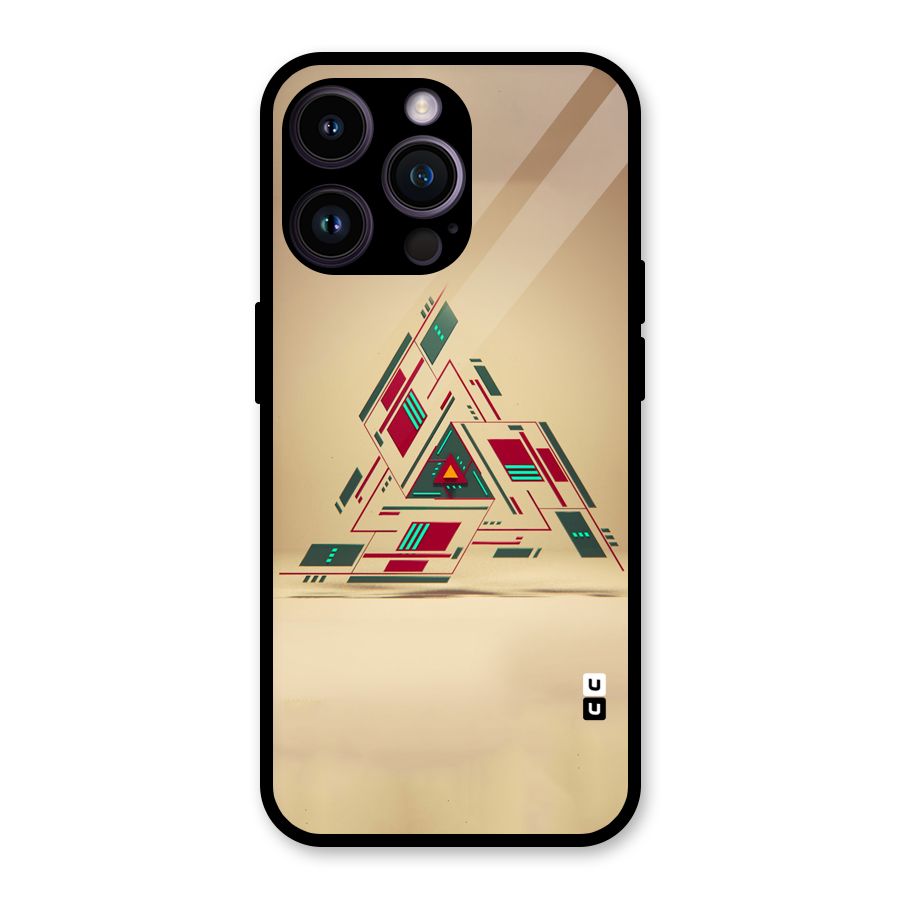 Maze Triangle Glass Back Case for iPhone 14 Pro Max