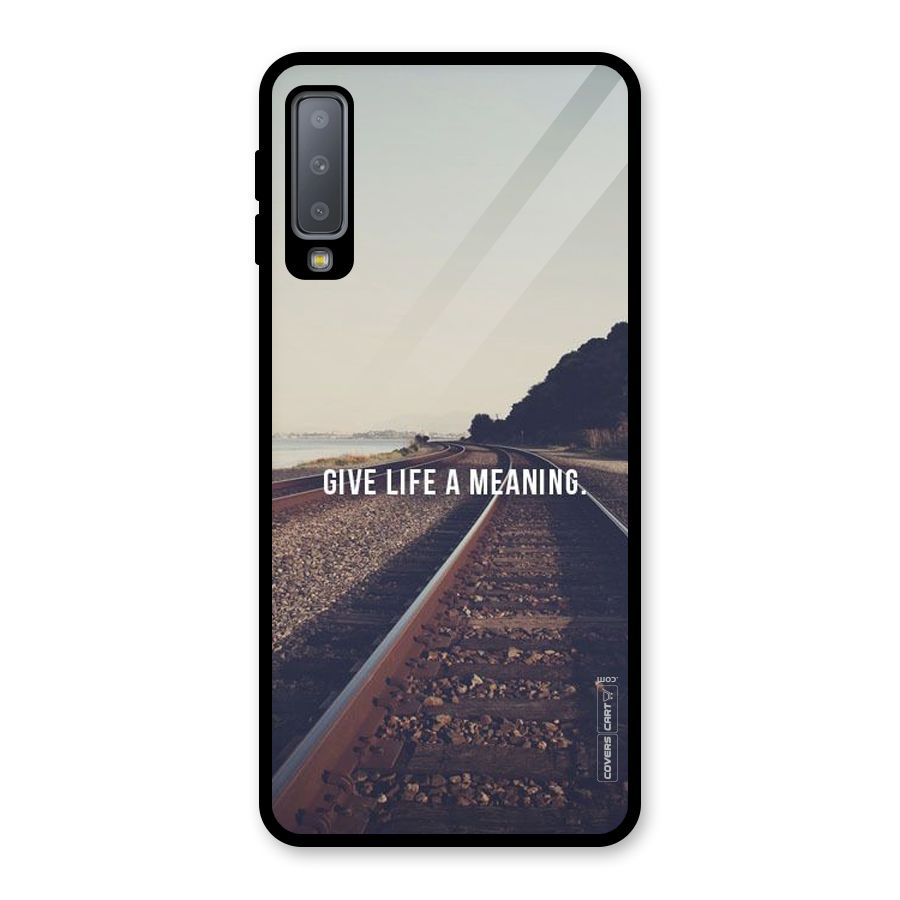 Meaning To Life Glass Back Case for Galaxy A7 (2018)