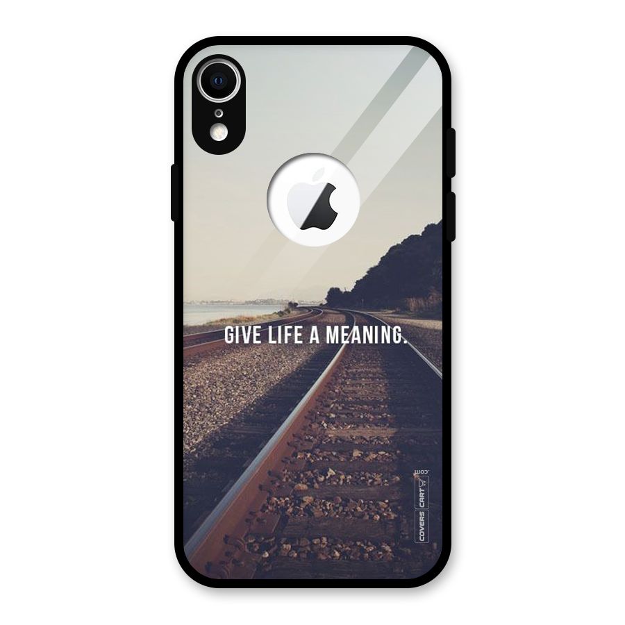 Meaning To Life Glass Back Case for iPhone XR Logo Cut
