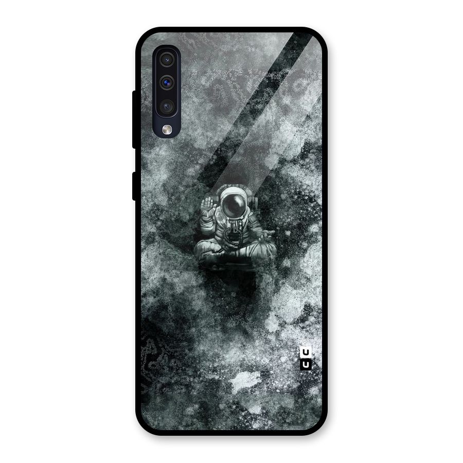 Meditating Spaceman Glass Back Case for Galaxy A30s