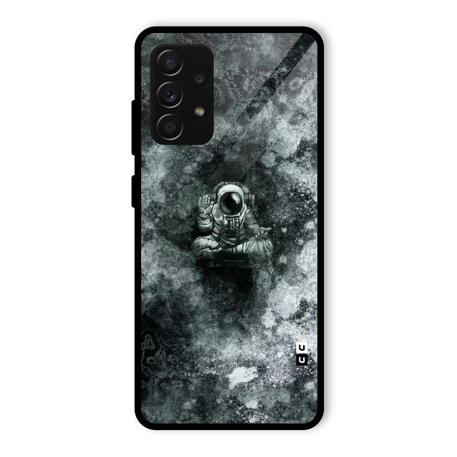 Meditating Spaceman Glass Back Case for Galaxy A53 5G