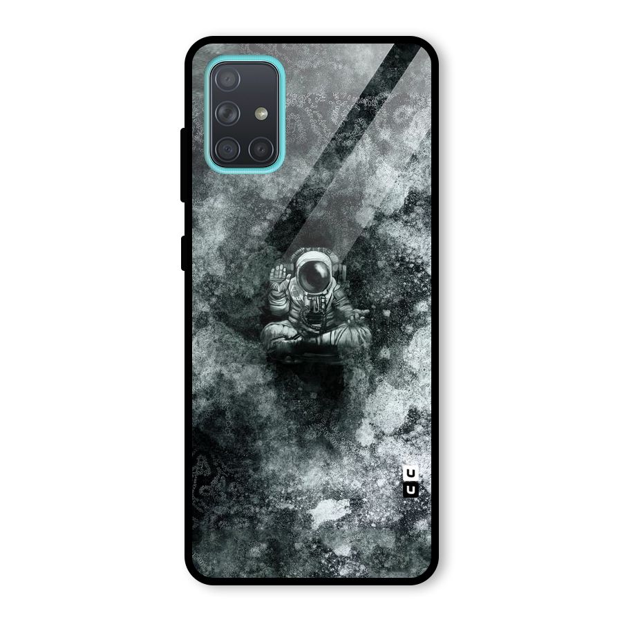 Meditating Spaceman Glass Back Case for Galaxy A71