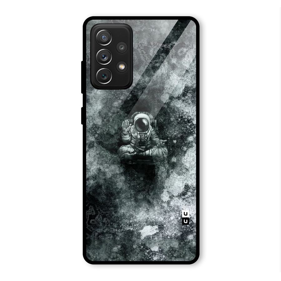 Meditating Spaceman Glass Back Case for Galaxy A72