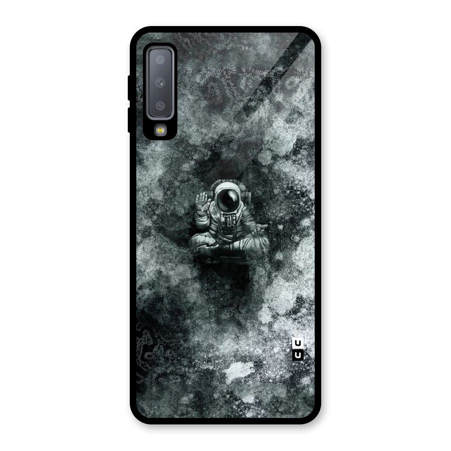 Meditating Spaceman Glass Back Case for Galaxy A7 (2018)