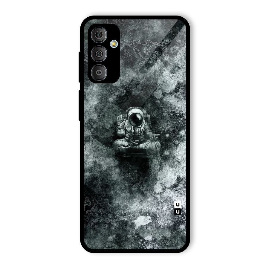 Meditating Spaceman Glass Back Case for Galaxy F23