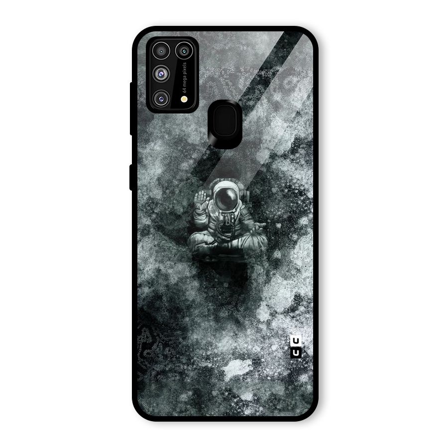 Meditating Spaceman Glass Back Case for Galaxy M31