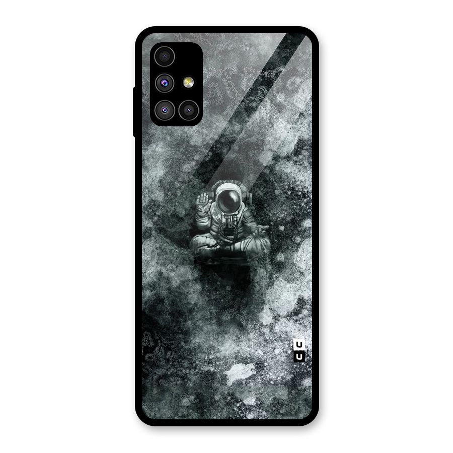 Meditating Spaceman Glass Back Case for Galaxy M51