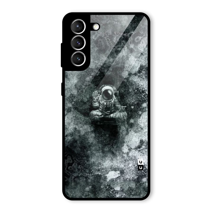 Meditating Spaceman Glass Back Case for Galaxy S21 5G